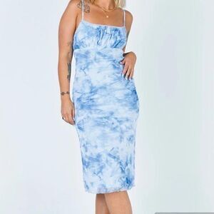 Princess Polly Chester Tie Dye Midi Dress Blue